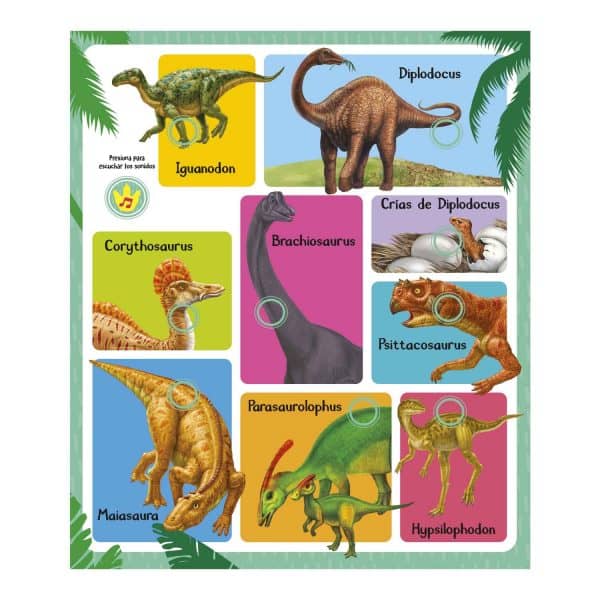 Juguetes de dinosaurios Li'l-Gen con libro de sonidos interactivo, escuche  rugidos realistas con el libro de sonidos de dinosaurios, 12 figuras de