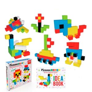 JUEGO DESAFIO MENTAL MAGNETICO 50 Piece Pixel Magnetic Puzzle Cube Set 2.5cm x 2.5cm x2.5cm Juego de cubos de rompecabezas magnéticos de píxeles de 50 piezas Picasso Tiles PMC50