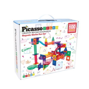 SET MAGNETICO STEAM 100 PIECE MARBLE RUN TRACK PISTA DE CARRERA DE CANICAS DE 100 PIEZAS Picasso Tiles PTG100